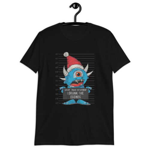 Eggnog Christmas Monster Mugshot Unisex T-Shirt - Image 5