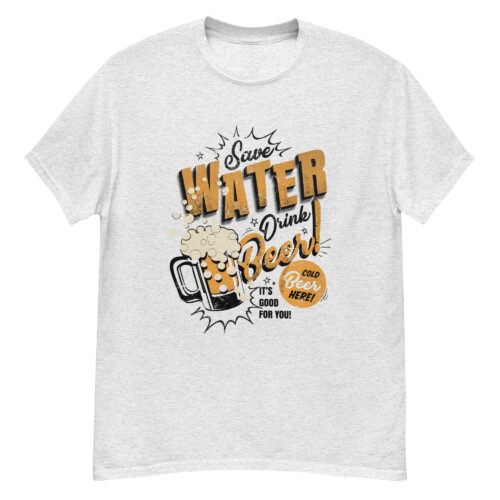 Save Water Drink Beer Slogan T-shirt - Image 2