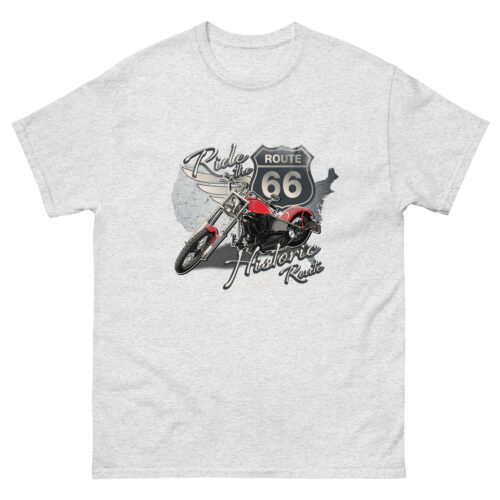Ride Route 66 USA Motorcycle T-shirt - Image 2