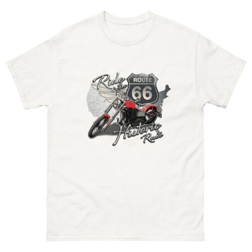 Ride Route 66 USA Motorcycle T-shirt - Image 3